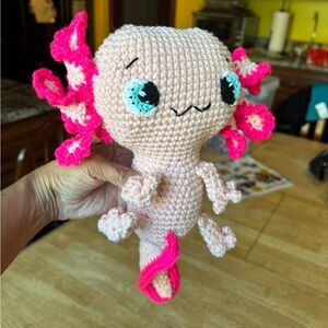 SOLD but I take orders Handmade Pink Axolotl Plush Toy